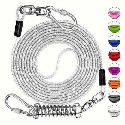 Laisse pour chien ultra-résistante de 1,8, 3, 4,5, 9, 15, 23 ou 30 mètres, câble d'attache d'entraînement pour grands chiens jusqu'à 225 kg, corde de course durable et résistante aux morsures pour le jardin