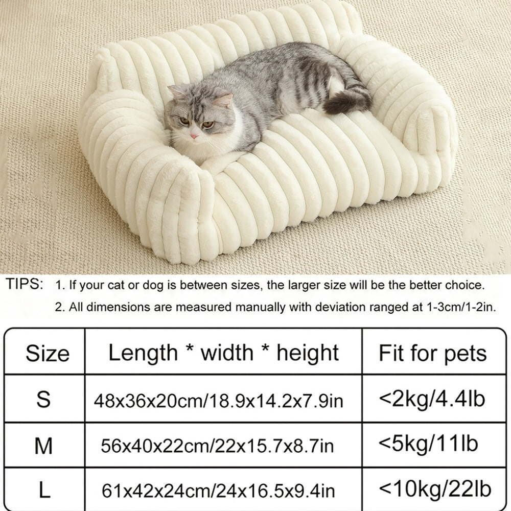 Canapé-lit pour chat - Maison pour chat douce, confortable et respirante pour grands, moyens et petits chats, joli panier de couchage en peluche adapté à toutes les saisons, transat pour chat d'intérieur et nid de repos douillet