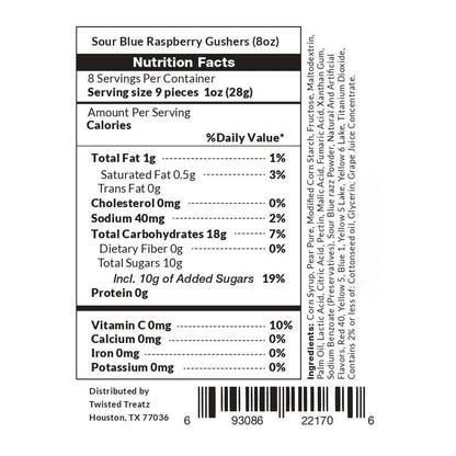 Sour Blue Raspberry Gushers Candy – Viral Sour Gummy Snacks with Juicy Liquid Center, Bold Tangy Flavor for Lunchboxes, Parties, Road Trips & Sour Candy Lovers
