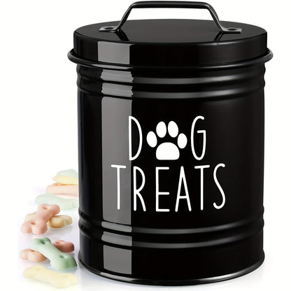 Récipient de stockage pour nourriture pour animaux avec couvercle - Seau à croquettes en fer étanche à l'humidité style ferme rustique, boîte de conservation hermétique pour chiens et chats, organisateur de cuisine noir et blanc, idée cadeau