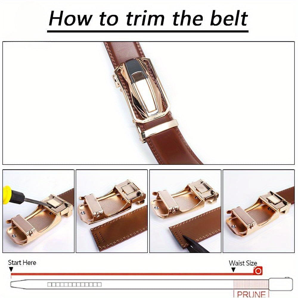 Lot de 2 ceintures à cliquet en cuir pour homme – Boucle coulissante réglable, largeur 3,5 cm, tailles 66 à 137 cm, 3 combinaisons de couleurs, ceinture habillée et tendance, cadeau idéal pour Noël et la fête des Pères