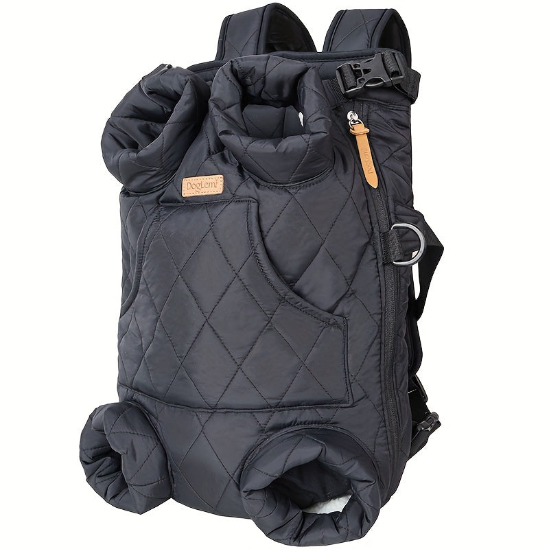 Sac à dos de transport frontal pour petits et moyens chiens - Porte-chien ventral mains libres avec pattes à l'extérieur, sac de transport ajustable pour randonnée et vélo, taille unique, 5 couleurs : rose, vert, noir, beige, gris