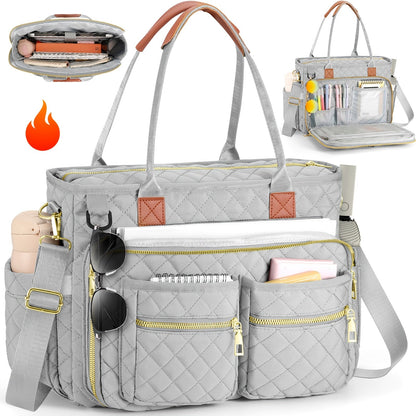 Sac fourre-tout à motif losanges pour femme – Sac de travail pour ordinateur portable à compartiments multiples, sac de banlieue résistant à l'usure pour enseignante, sac à bandoulière professionnel élégant pour le bureau, l'école et les voyages