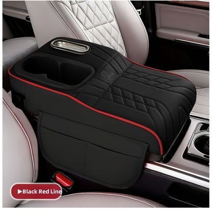Rehausseur d'accoudoir de console centrale de voiture avec boîte à mouchoirs et porte-gobelet, organisateur de rangement, noir, beige, orange, rouge, marron, pour la plupart des voitures et SUV