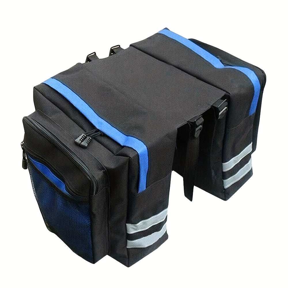 Ensemble de sacoches de vélo 50 L – Sacoche de porte-bagages, sacoche de selle et sac à bandoulière 3 en 1, accessoires de cyclisme professionnels pour le vélotaf, le cyclotourisme et les sorties en plein air, Rouge Noir Bleu