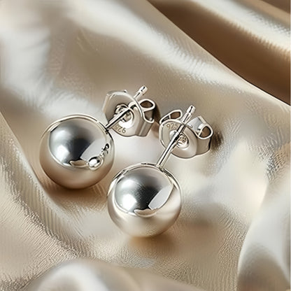 Boucles d'oreilles puces en argent sterling S925, 10 mm, design minimaliste et simple, hypoallergéniques, bijoux de piercing pour usage quotidien, cadeau pour femmes et filles