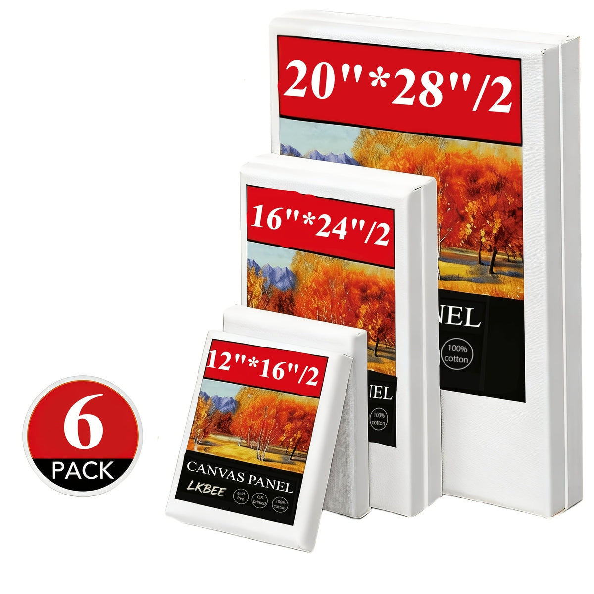 Lot de châssis entoilés ronds et carrés multi-formats – Packs de 5 à 20 pièces en 10x10, 11x14, 12x12, 16x16 et plus – Idéal pour le pouring acrylique, la technique humide sur humide, la peinture à l'huile et l'enseignement en classe