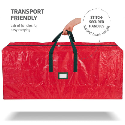 Sac de rangement pour sapin de Noël de 2,30 m – Sac de rangement extra large et robuste pour sapin de Noël avec doubles fermetures éclair, poignées renforcées et large ouverture pour un rangement facile, rouge