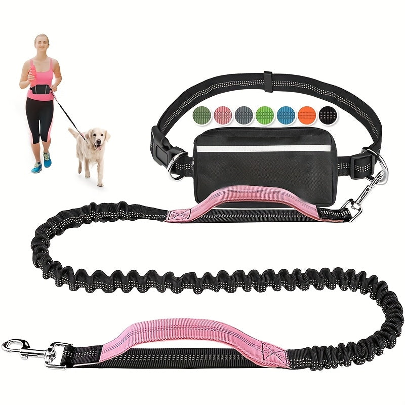 Sac banane 2-en-1 pour promenade de chien avec porte-laisse intégré – Sacoche multifonction réglable mains libres pour friandises, téléphone et essentiels, taille unique, 9 couleurs