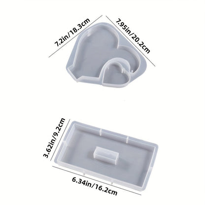 Grand moule en silicone pour moulage de résine, cadre photo en forme de cœur pour décoration intérieure, ornement de mariage, souvenir de remise de diplôme, moule à artisanat en résine époxy pour création de cadeaux