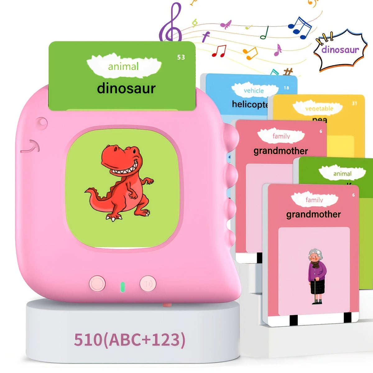 Cartes flash parlantes pour enfants d'âge préscolaire de 3 à 6 ans – Appareil d'apprentissage des langues de 224 à 510 mots, jouet éducatif sensoriel d'orthophonie pour autisme, garçons et filles, bleu, vert, rose