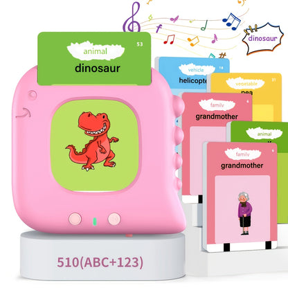 Talking Flash Cards for Toddlers Kids 224 254 510 Words Electronic Language Learning Speech Therapy Sensory Educational Toy for Preschool Boys Girls Ages 3 4 5 6 Autism Learning Gift Blue Green Pink