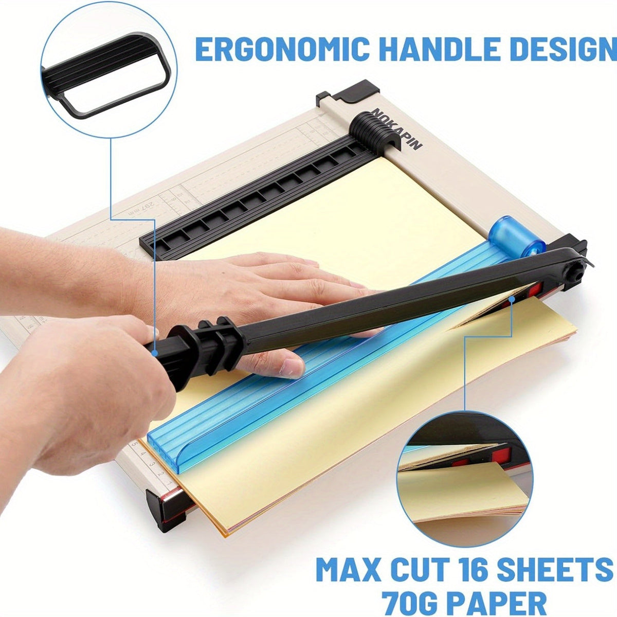 Massicot robuste de 12 pouces avec protection de sécurité, arrondisseur d'angles, grille de précision pour photos, papier cartonné, scrapbooking, documents de bureau et travaux manuels