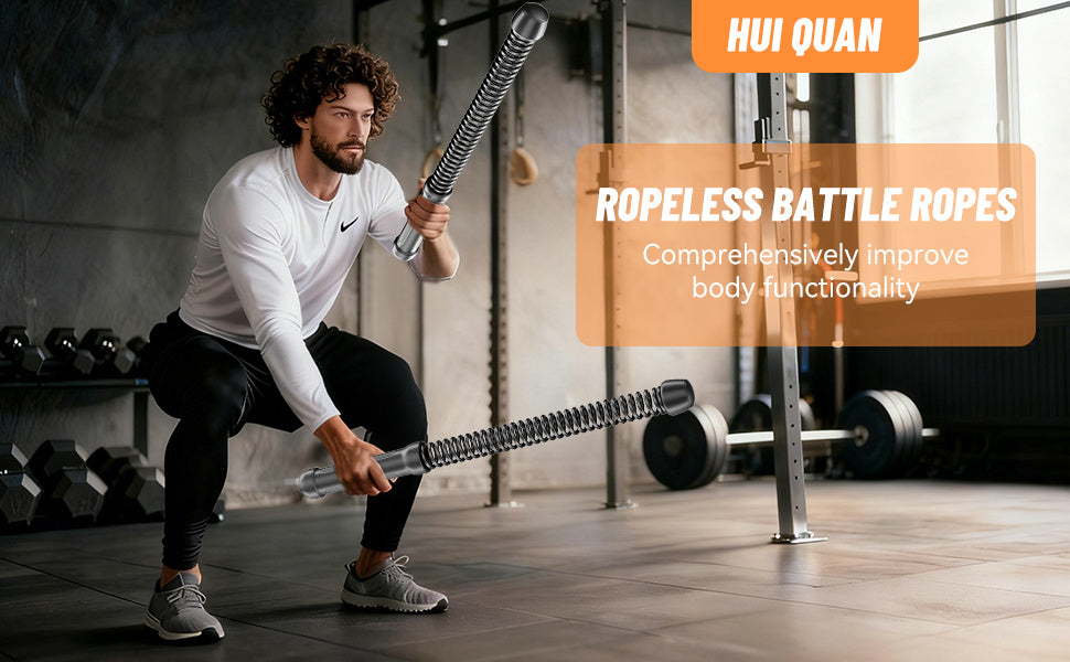 Ensemble de 2 cordes de combat sans fil pour gym à domicile, renforcement des bras, cardio, entraînement musculaire, exercice à faible impact, équipement de fitness pour hommes et femmes