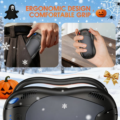 Chauffe-mains rechargeable 2-en-1 à chauffage double face avec fixation magnétique – 3 niveaux de contrôle de la température, chauffe-poche électrique portable pour le ski, le camping, la randonnée et les activités hivernales en extérieur