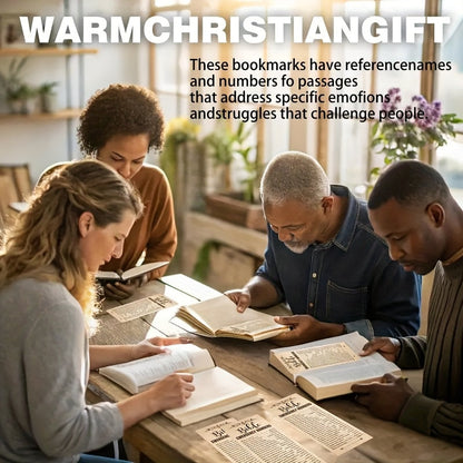 Lot de 50 marque-pages bibliques – Marque-pages en papier kraft avec versets inspirants pour l'église, fournitures d'école du dimanche, école biblique de vacances, cadeaux religieux et petits cadeaux de Noël chrétiens