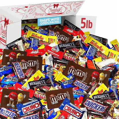 Assortiment de chocolats en vrac – Sachet varié de chocolats emballés individuellement, idéal pour les bols à bonbons de fête, les cadeaux de fin d'année, le partage au bureau et le grignotage