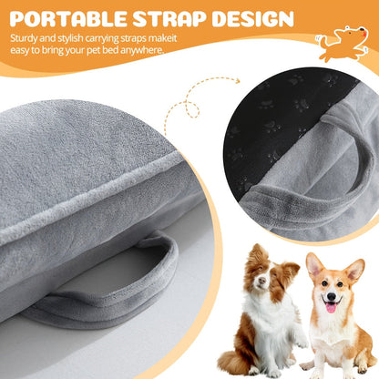Canapé-lit pour chien extra large, 100 % mousse de soutien, traversin sur 4 côtés, housse amovible et lavable, fond antidérapant, soutien articulaire, lit pour animal de compagnie doux et chaud, gris, M L XL XXL, toutes races