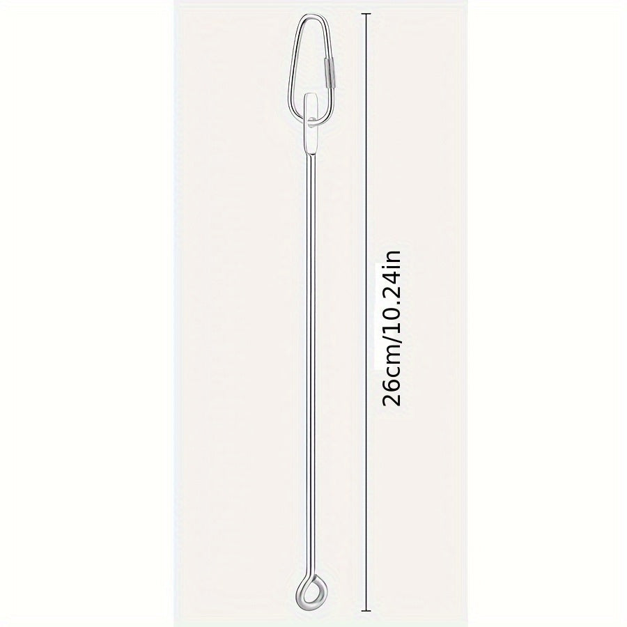 Brochette en acier inoxydable pour fruits et légumes - Distributeur de nourriture pour cage d'oiseau - Jouet de recherche de nourriture avec mousqueton pour perruche, calopsitte, conure, ara - Accessoire de nourrissage pour cage d'oiseau, 25 cm
