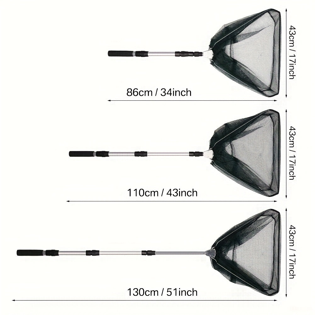 Épuisette de pêche télescopique pliable avec cadre en alliage d'aluminium – Manche extensible de 55 à 190 cm pour la pêche au bar, à la truite et à la mouche, épuisette professionnelle portable et repliable