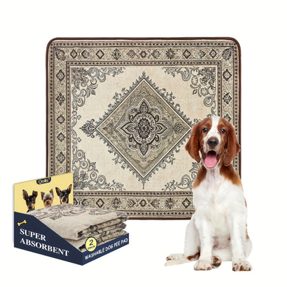 Washable Dog Pee Pads Reusable Puppy Training Pads Super Absorbent Heavy Duty Leakproof Non-Slip Pet Pads for Floor Crate Couch Whelping Multiple Sizes & Patterns Machine Washable