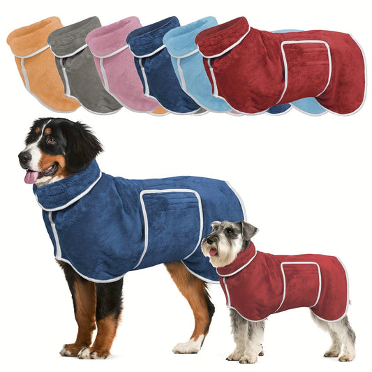 Peignoir de bain super  absorbant à séchage rapide pour chiens et chats – Manteau avec col réglable et sangle ventrale, doux et chaud pour le séchage après le bain, idéal pour animaux de petite, moyenne et grande taille