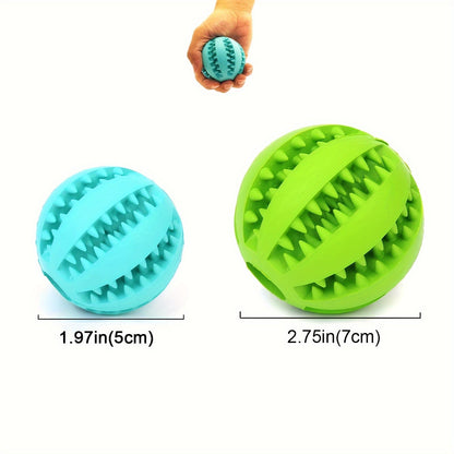 Balle distributrice de friandises pour chiens et chats – Jouet puzzle interactif à alimentation lente pour stimulation mentale, nettoyage des dents et entraînement à la morsure, balle éducative, 2 tailles, couleurs aléatoires