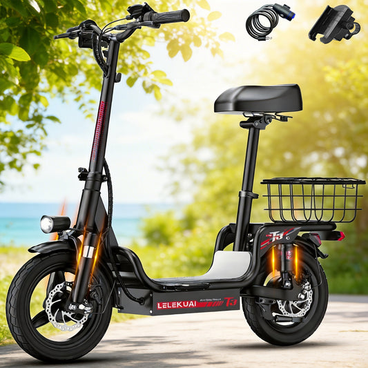 Trottinette électrique urbaine et vélo électrique pliant – Moteur de pointe 560 W, 48 V, autonomie jusqu’à 56 km, capacité de 150 kg – Trottinette électrique pour adultes pour les trajets urbains, de 24 à 40 km/h