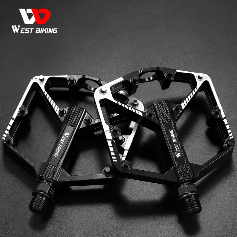 Pédales de vélo en alliage d'aluminium à 3 roulements, antidérapantes et légères, avec douille hexagonale pour VTT et vélos de route – Installation facile, accessoires de cyclisme durables multicolores, 1 paire