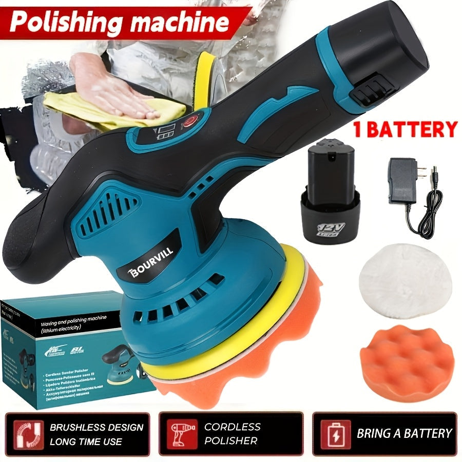 Polisseuse de voiture sans fil 8 vitesses 5000 tr/min plateau 5 pouces – Kit de polissage double alimentation batterie et secteur pour élimination des rayures, esthétique automobile et correction de peinture – Variantes rouge, jaune et machine à polir