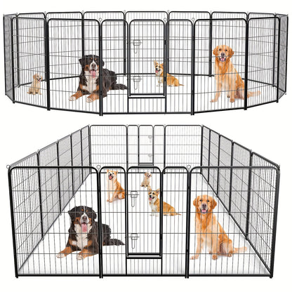 Parc portable pour chiens 8/16 panneaux, enclos d'exercice robuste pour animaux, pour grands, moyens et petits chiens, utilisation intérieure/extérieure, camping en VR, jardin, cour, parc pour chiots, lapins et autres animaux