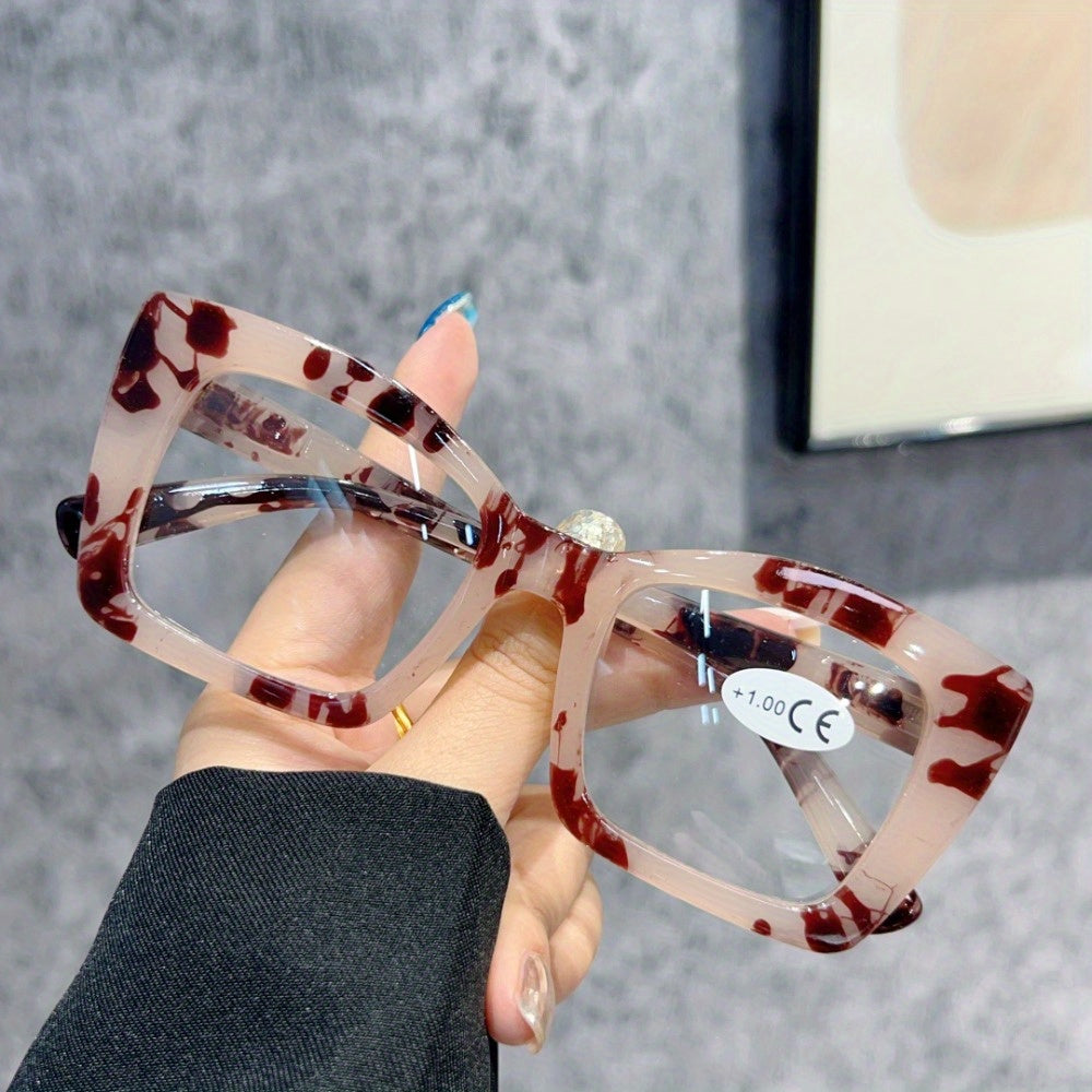 Lunettes de lecture photochromiques œil de chat pour femmes et hommes, lot de 4 paires, monture large multicolore, charnières à ressort, puissance de +1,00 à +4,00, protection UV, style européen et américain tendance, coffret cadeau de vacances