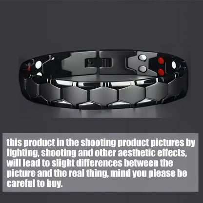 Bracelet hexagonal large en alliage de titane pour hommes, lot de 2 – Bracelet hypoallergénique et résistant à l'eau avec fermoir à ressort, accessoire de mode pour homme, disponible en noir, argent et or
