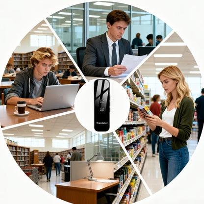Appareil de traduction portable, traduction vocale instantanée bidirectionnelle en 137 langues, connecté à une application, traducteur haute précision pour les voyages, les affaires et l'apprentissage avec écouteurs