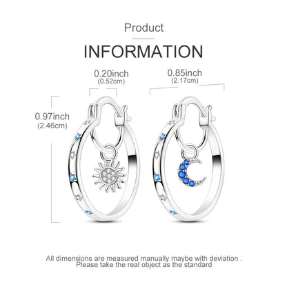 Créoles pour femme en argent sterling 925 à grand motif soleil et oxydes de zirconium – Créoles de luxe étincelantes et hypoallergéniques, bijoux élégants pour le quotidien et les soirées