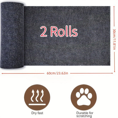 Self-Adhesive Cat Scratching Pads 2 Rolls 23.62x11.81" - Thickened Anti-Scratch Mat Peel & Stick - Multiple Colors Cuttable Cat Scratch Protector for Sofa Furniture Living Room - Easy Install Cat Pad