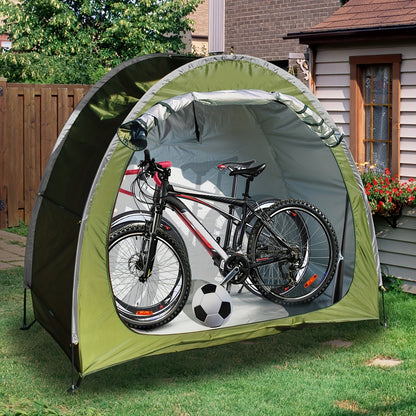 Abri de rangement pliable et portable pour vélos – Peut contenir 2 à 3 vélos, tissu Oxford 210D imperméable et anti-poussière PU4000, 211 x 81 x 165 cm, montage en 8 minutes, idéal pour le rangement à la maison, au jardin et en extérieur