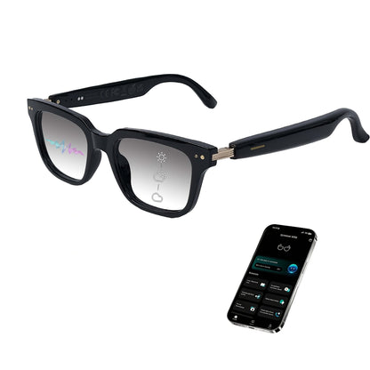 Lunettes intelligentes avec traduction instantanée en 160 langues, assistant GPT, audio Bluetooth 5.2, appels mains libres, lecture de musique, verres photochromiques et anti-lumière bleue – Technologie portable unisexe