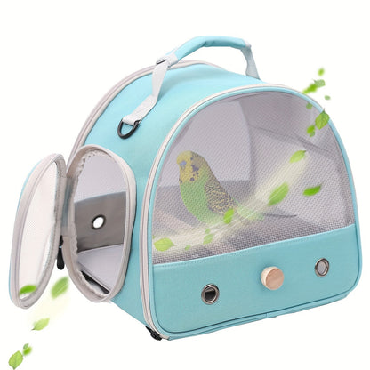 Foldable Bird Travel Cage Carrier for Parakeets Budgies Cockatiels Conures & Parrots – Compact Transport Case with Perch & Soft Mat Airline Approved for Vet Trips & Outdoor Adventures