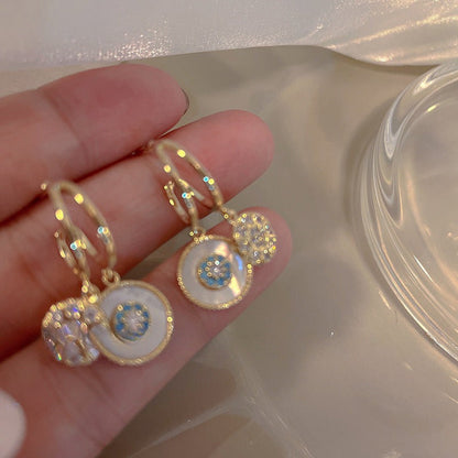 Boucles d'oreilles pendantes bohèmes vintage pour femmes - Boucles d'oreilles pendantes en zircone cubique plaqué or 18 carats avec crochets en argent sterling 925, bijoux fantaisie bohèmes élégants pour le quotidien, cadeau parfait pour elle