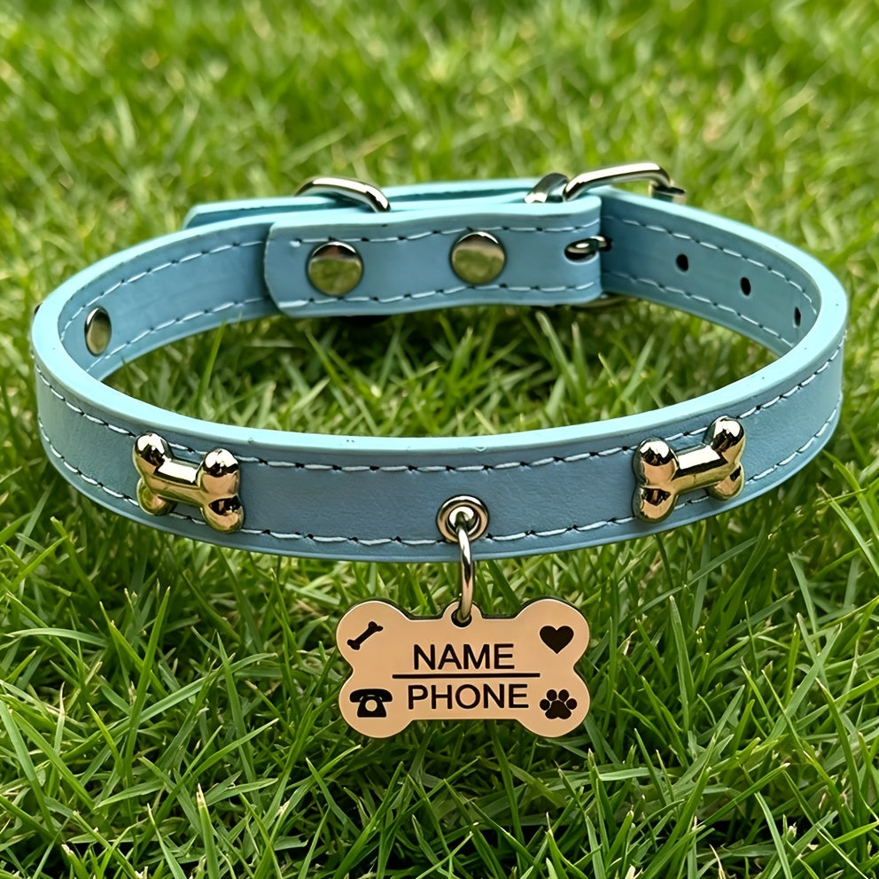 Collier pour chien gravé sur mesure avec plaque d'identification personnalisée gratuite, collier réglable anti-perte pour petits et moyens chiens et chats, matériau durable de qualité supérieure