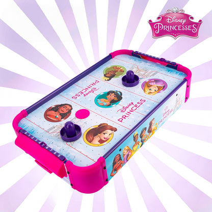 Table de hockey sur air électronique sous licence officielle Disney Princess – Surface de jeu en bois lisse, compteurs de points manuels, jeu amusant pour enfants pour salle de jeux, cadeau d'anniversaire et de vacances