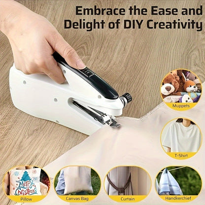 Mini machine à coudre portative - Couture rapide et facile pour vêtements, tissus et réparations DIY, machine à coudre électrique compacte pour débutants, usage domestique et voyage, design léger et sans fil