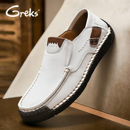 Mocassins de conduite cousus main pour homme, chaussures à enfiler légères et respirantes – Mocassins décontractés style bateau pour le travail, les voyages, la marche et l'extérieur, tailles US 4–12,5