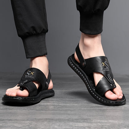 Men's Hiking Sandals with Arch Support – Slip-On Sports Beach Walking Sandals, Lightweight Casual Outdoor Shoes, Black Grey Brown, Sizes US 7–13.5, All Season Comfort