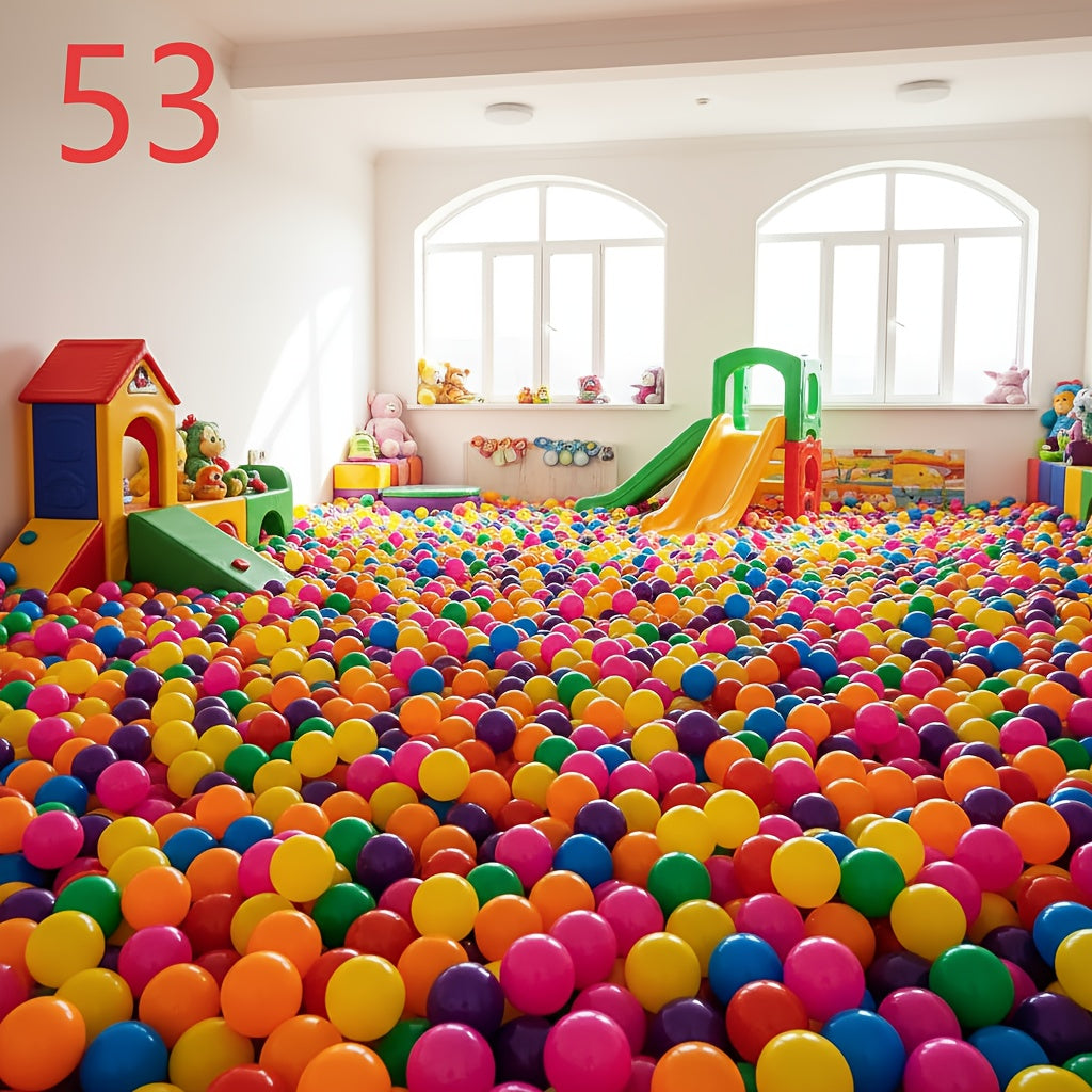 53 balles de piscine à balles arc-en-ciel pour enfants - Balles océaniques vibrantes pour tente de jeu, pataugeoire et jeux d'eau, balles en plastique sans BPA, jouet unisexe pour tout-petits, cadeau d'anniversaire, de Noël ou d'Halloween