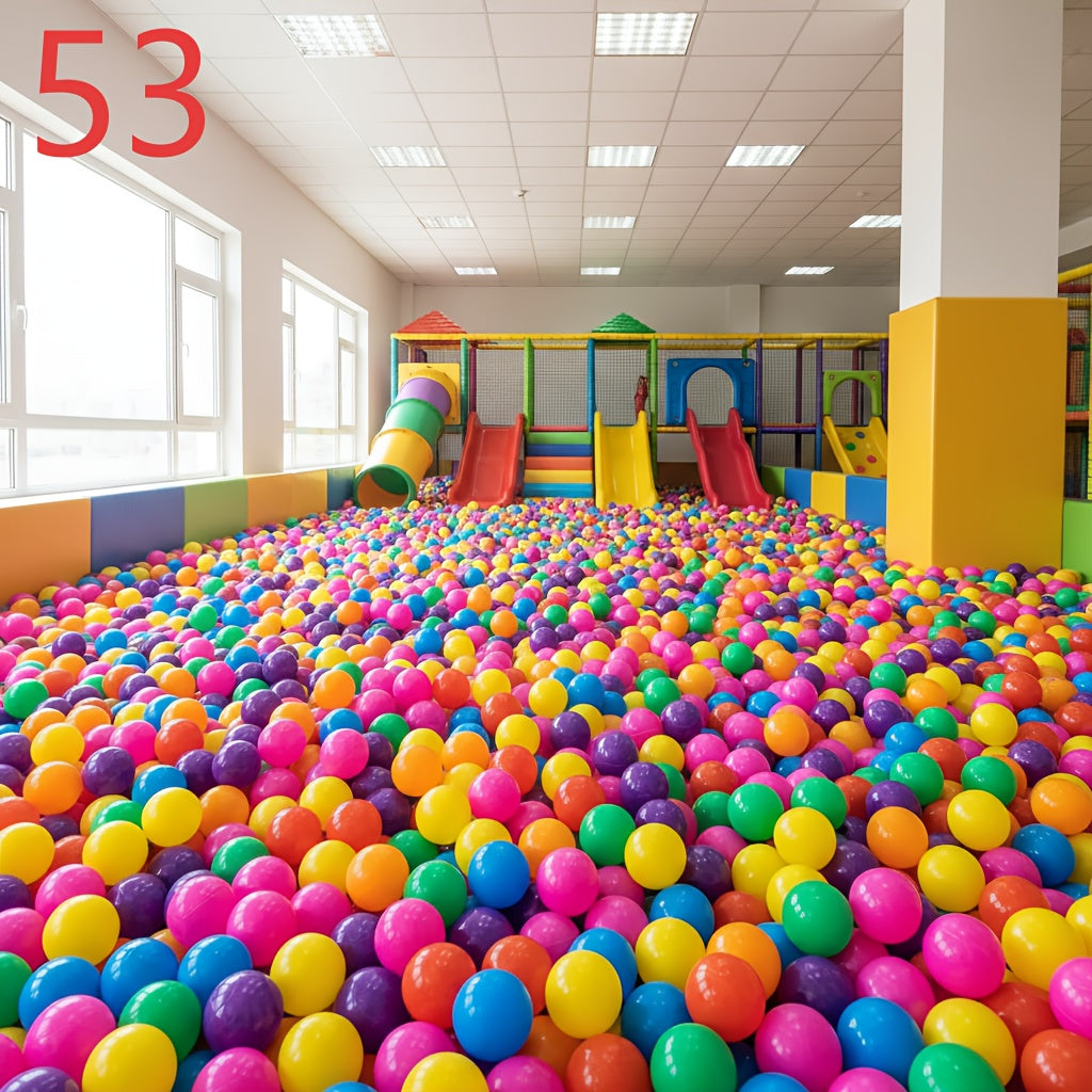 53 balles de piscine à balles arc-en-ciel pour enfants - Balles océaniques vibrantes pour tente de jeu, pataugeoire et jeux d'eau, balles en plastique sans BPA, jouet unisexe pour tout-petits, cadeau d'anniversaire, de Noël ou d'Halloween
