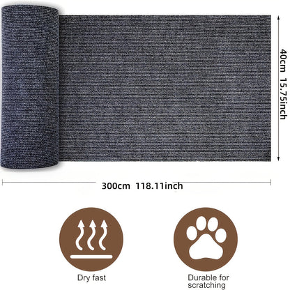 Rouleau de tapis à griffer pour chat autocollant – Ruban protecteur anti-griffures en polyester 40 x 300 cm pour meubles, canapés, portes et murs, adhésif dissuasif durable, protège le rembourrage, 3 couleurs