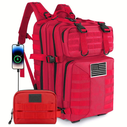 Sac à dos tactique unisexe haute capacité 50L – Sac militaire MOLLE pour le camping, la pêche, la chasse, la randonnée et les voyages – 13 options de couleurs incluant des variantes avec sac à main et sac de rangement