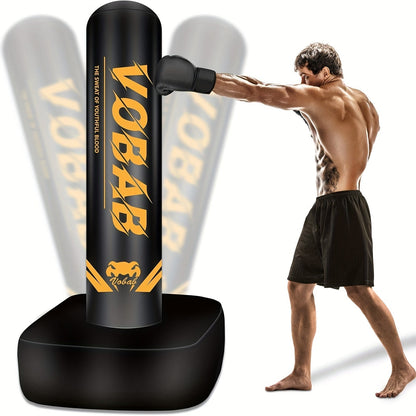 70-Inch Freestanding Punching Bag with Stand – Heavy Duty MMA Kickboxing Karate Training Bag for Adults Men & Women Beginners, Home Gym Boxing Equipment, Black Yellow